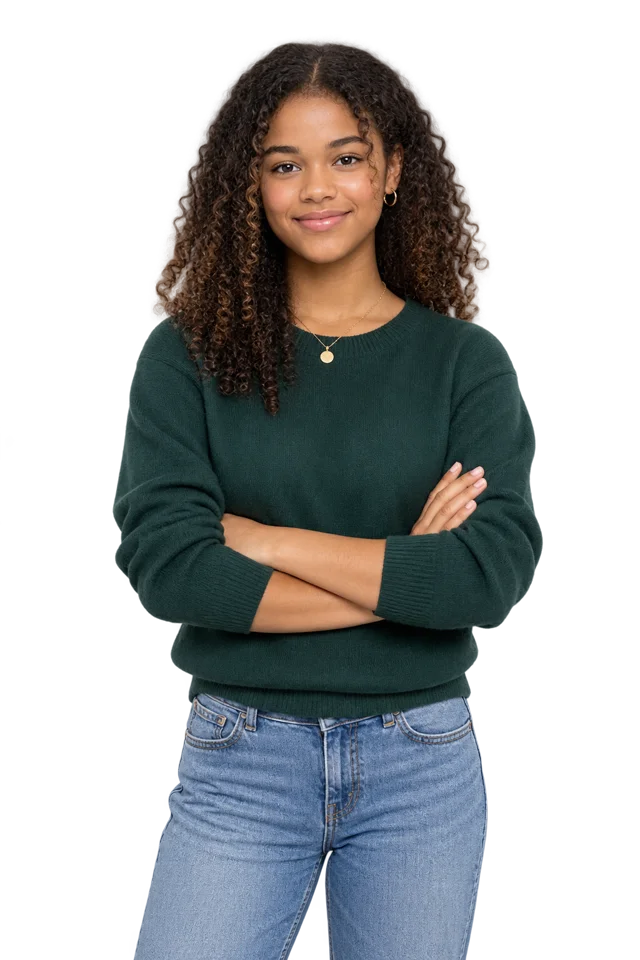 Confident student with crossed arms